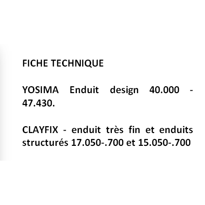 Fiche Technique enduit argile YOSIMA de CLAYTEC