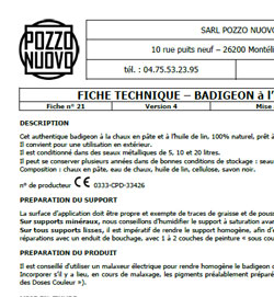 fiche technique pozzo-nuovo - BADIGEON huile de lin